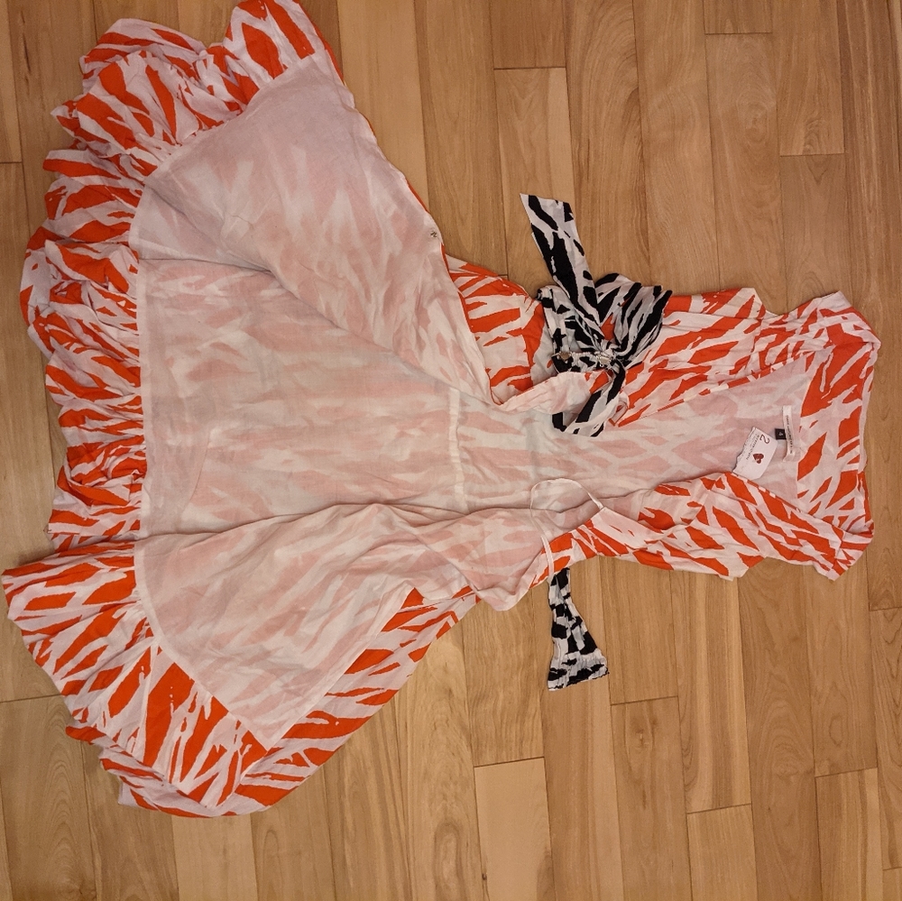 DVF Red Pattern Dress - Picture 3 of 10